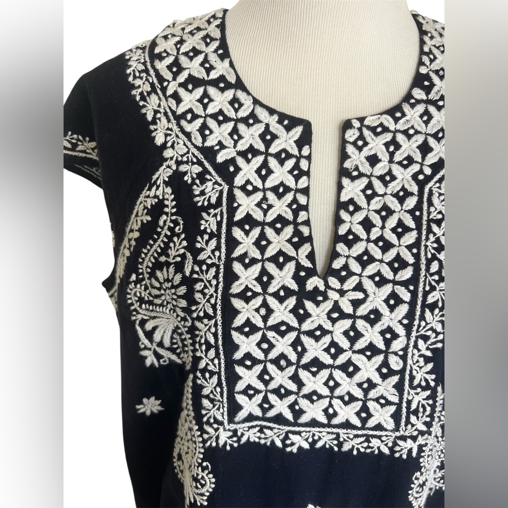 New w/ Tags Roller Rabbit Embroidered Dress Faith Size L Blue White Cotton - Picture 6 of 15